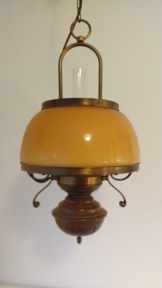 Image 1 of Seta Lámpara Colgante Vidrio Ámbar 1970s