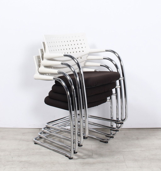4 sillas de trineo Vitra Visavis
