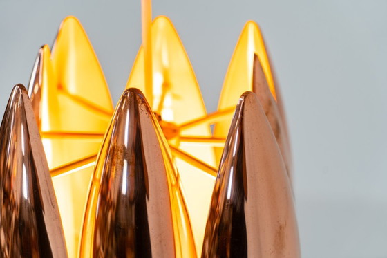 Image 1 of Rara versione in rame del pendente “Kastor” di Jo Hammerborg per Fog & Mørup (Danimarca, anni '60).