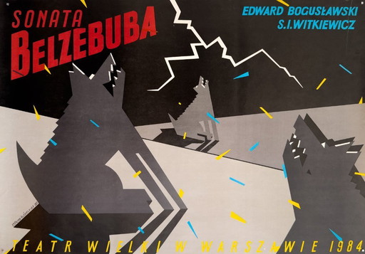 Sonata Belzebuba – Original Polish Theatre Poster (1983) - Czesław Kościelniak | Teatr Wielki Warsaw | Large Format (67 × 95 cm)