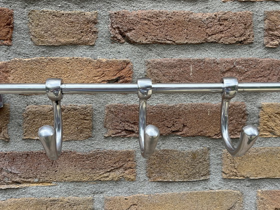 Image 1 of 🧥 Art Deco Garderobe | Verchromt | 5 verstellbare Haken