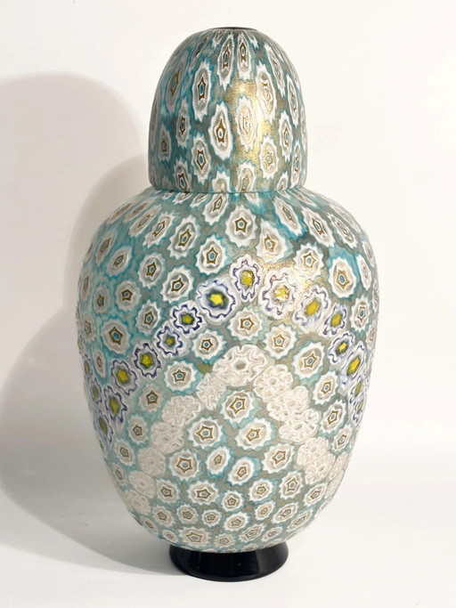 Potiche Vase in Murano Glass with Millefiori Murrine by La Murrina 1980s – vazen