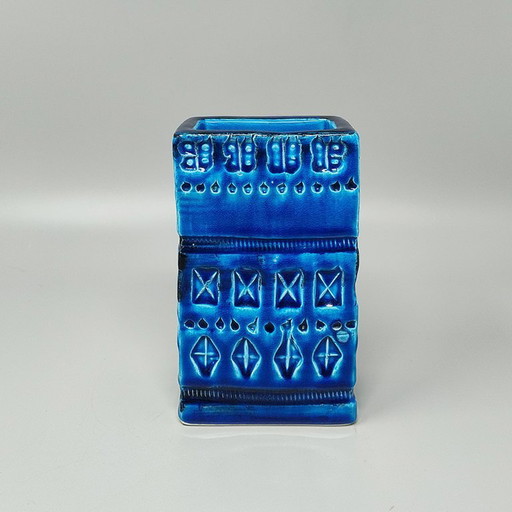 1960s Stunning Vase by Aldo Londi for Bitossi "Blue Rimini Collection"