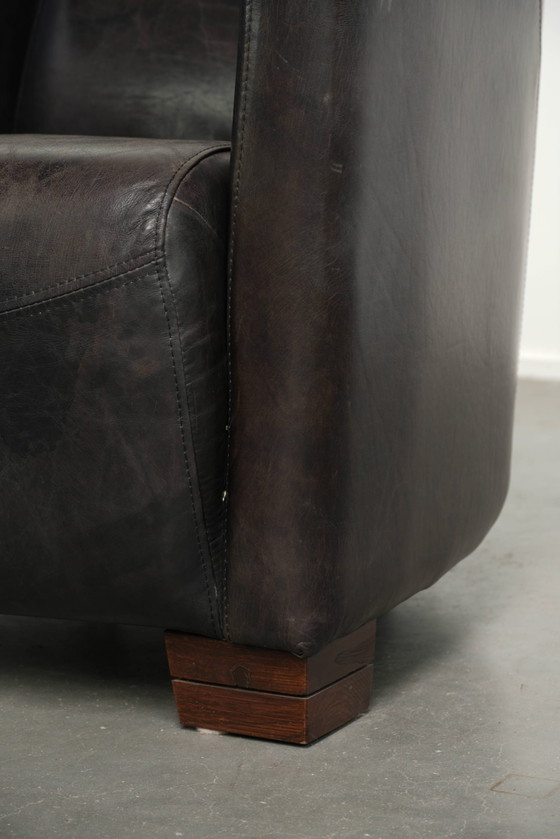 Aviator design armchair in grained cowhide with a comfortable seat – Leather, Modern (photo 13 of 13)