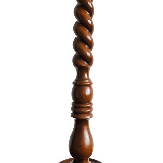 Image 1 of Vintage Mid-Century französischer gedrechselter Pflanzenständer aus Massivholz im Barley Twist-Stil, 1960er Jahre