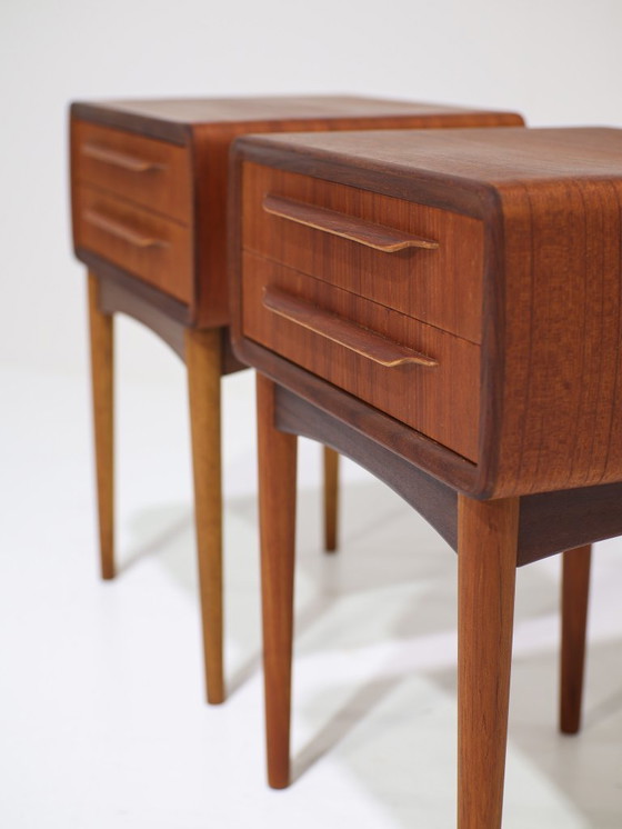 Image 1 of Johannes Andersen Silkeborg teak Danish bedside tables 1960s