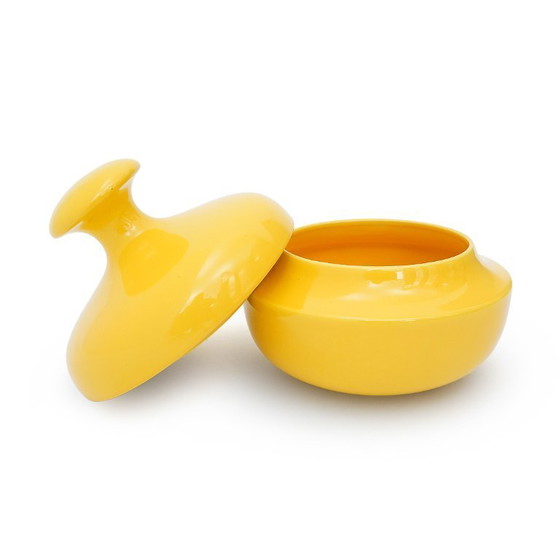 Image 1 of Vaso in ceramica gialla con coperchio di Enzo Bioli per Il Picchio, anni '70