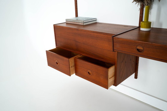 Image 1 of Teak modular shelving unit, Danish design, 1960s, manufactured by Hansen & Guldborg