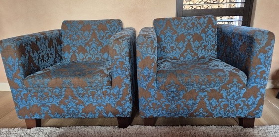 Image 1 of 2 Design Armchairs – Turquoise/Baroque 