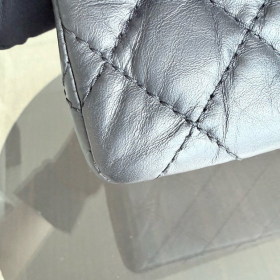 Image 1 of Chanel 2.55 Reissue 226 - Quilted Aged Calfskin Black Ruthenium Silver Hardware