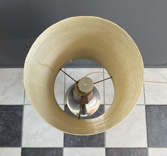 Image 1 of Lámpara de pie de madera rara con base de contradiábolo, década de 1960