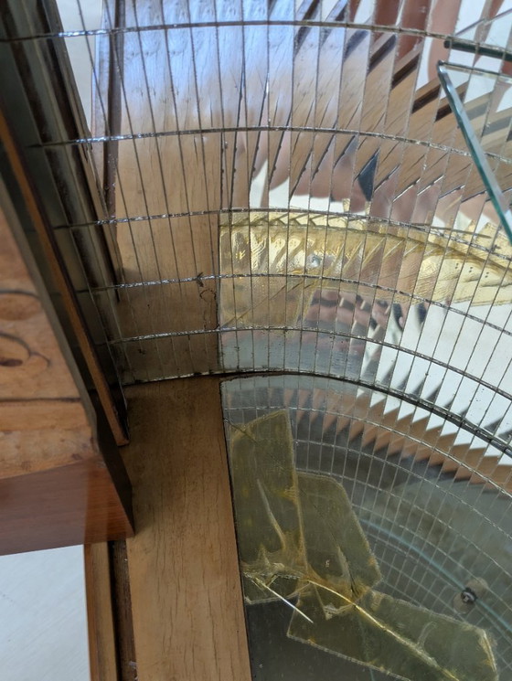 Image 1 of Dassi - Vittorio Dassi - Table d'appoint - Cristal, Bois, Laiton - Intérieur miroir