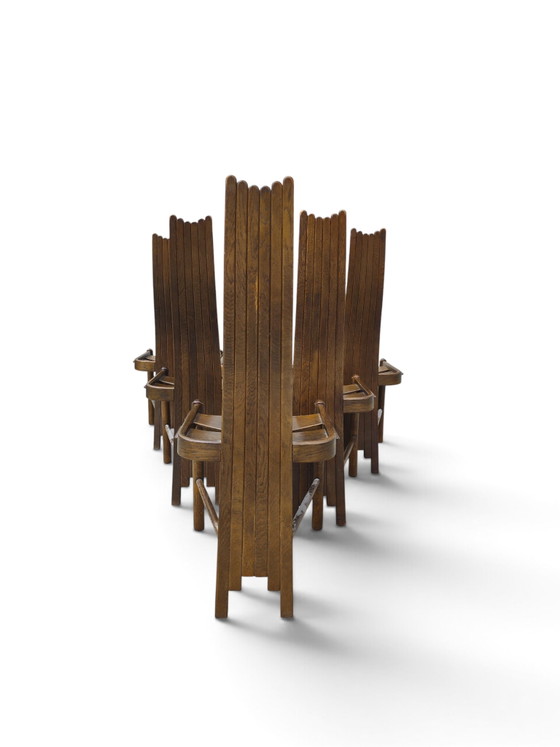 Sillas de comedor de respaldo alto Allmilmo – Textile, Wood (photo 7 of 8)