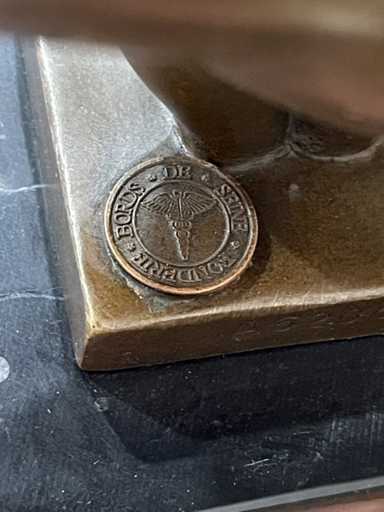 Image 1 of Modernist bronze sculpture – Stylized female figure in balance – Signed Milo