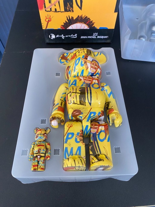 Bearbrick Andy Warhol x Jean Michel Basquiat N3 400% + 100% Medicom Spielzeug