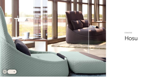 Image 1 of Coppia di poltrone lounge Hosu di Patricia Urquiola per Coalesse / Steelcase – Tessuto Marigold Hexa