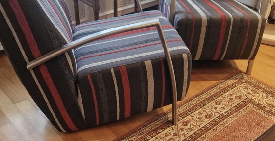 Image 1 of 2 striped design Leoluxe chairs