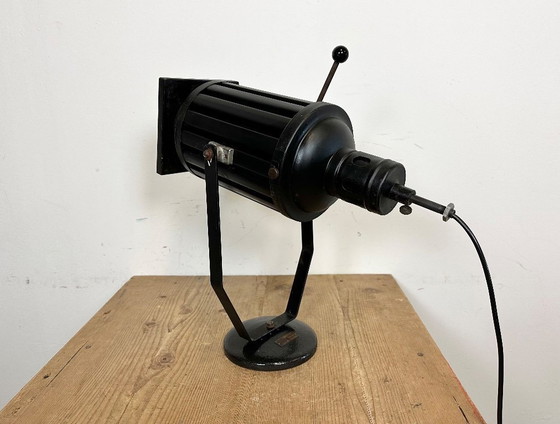 Image 1 of Lampe de table projecteur de théâtre noir vintage, années 1960