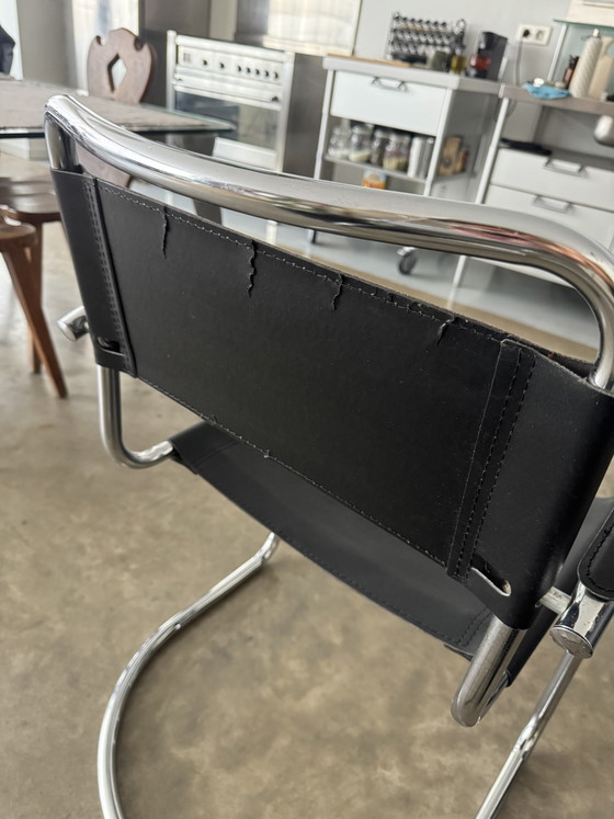 Tubular Frame Chair – Dining chairs, Chrome, Leather (photo 8 of 15)