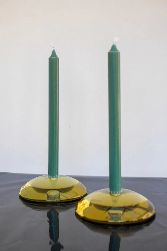 Image 1 of Bougeoirs en verre par Anne Nilsson pour Kosta, années 2000, set de 2