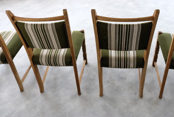 Image 1 of 6x Brutalistische Dänische Eichenstühle