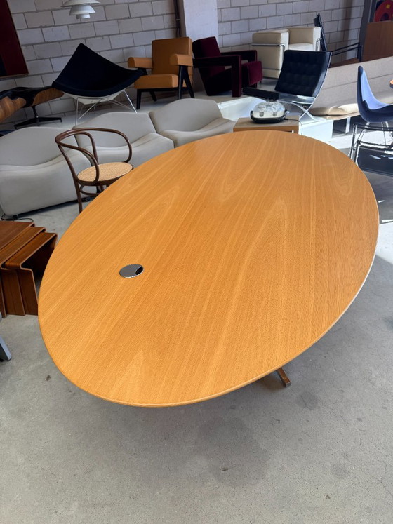 Scrivania ovale Florence Knoll, Florence Knoll – Tavoli da pranzo, Legno, Cromo (photo 10 of 17)