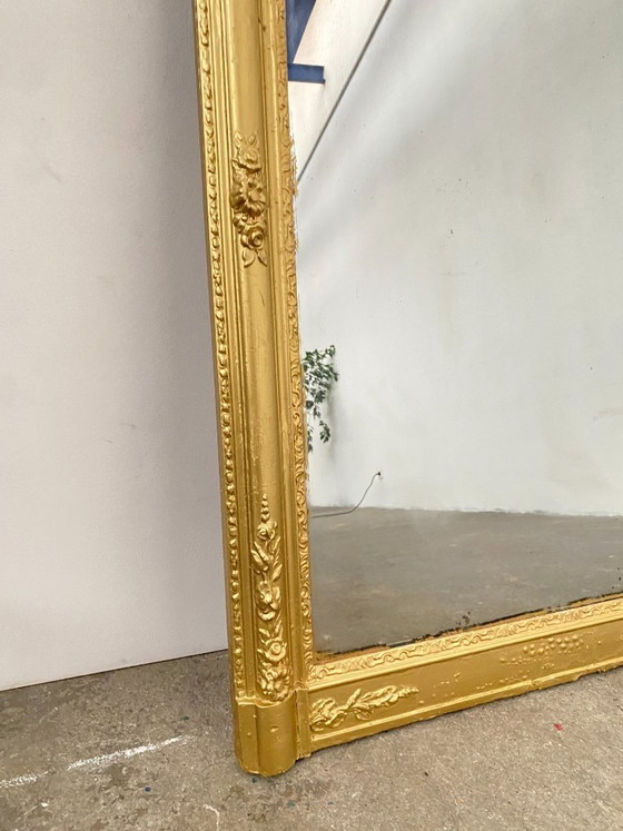 Image 1 of Stuccoed and gilded wooden mirror, 115cm high, 19th century, France