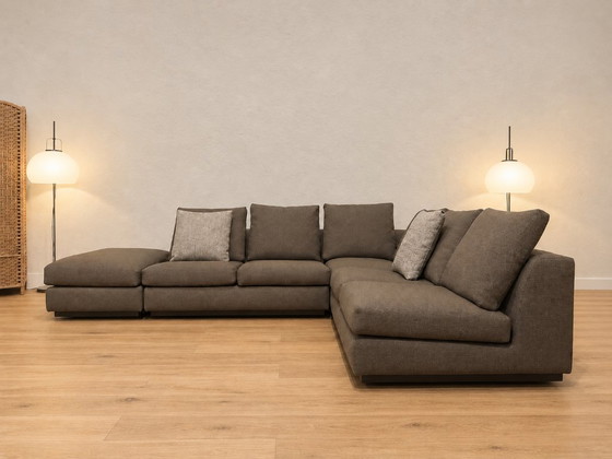 Comme Neuf Minotti Andersen Canapé d'angle + Pouf + GARANTIE, Canapés d'angle, Autre, Textile, Taupe (photo 3 sur 13)