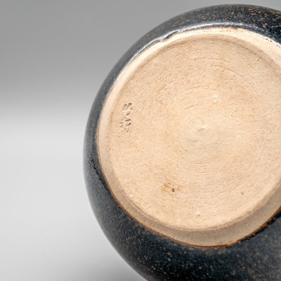 Image 1 of Rare Miura Chikken Japanese Kyō-yaki Vase Kyoto style Tenmoku (tetsu-yu) glaze