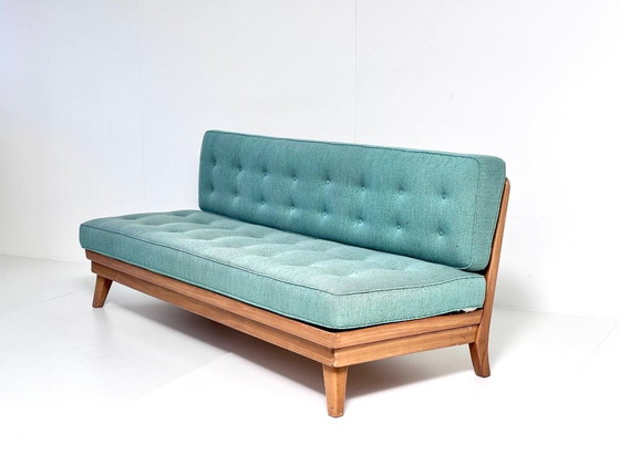 Vintage Scandinavian Mid-Century Daybed, Couches, Wood, Textile, Blue, Mid Century Modern (photo 9 of 15)