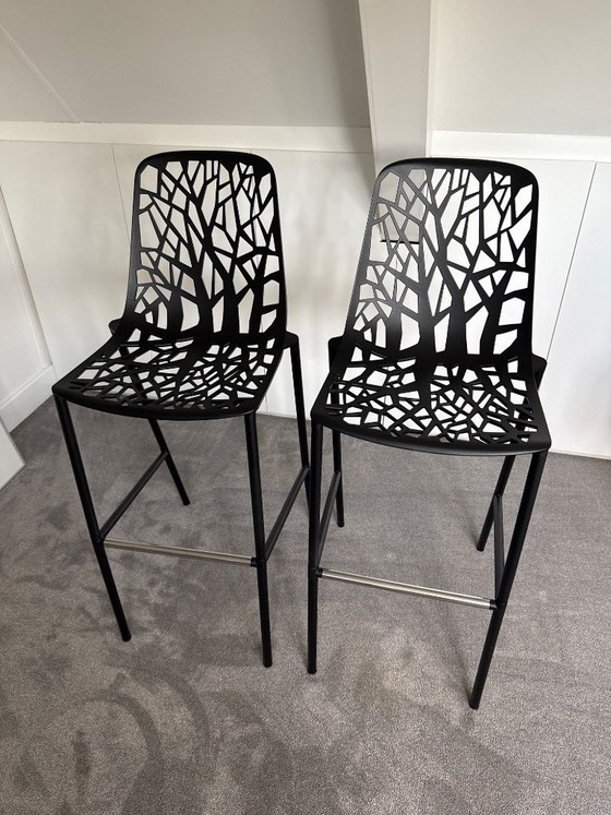 Image 1 of 2x Forest Outdoor - Barkruk 78cm zwart zgan