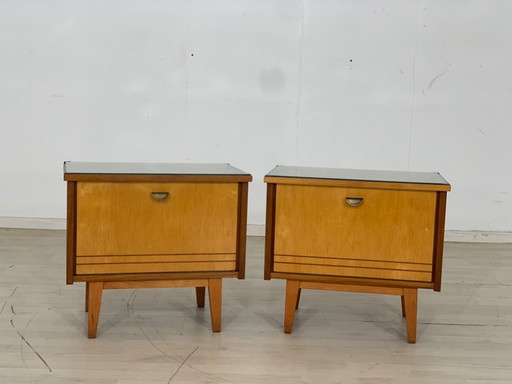2x Tables de chevet vintage Table de chevet d'appoint