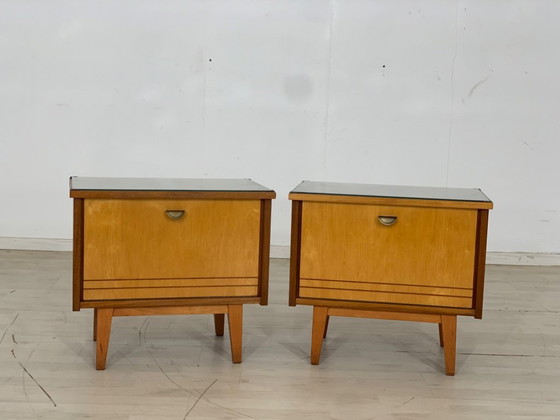 Image 1 of 2x vintage bedside cabinets bedside table side table