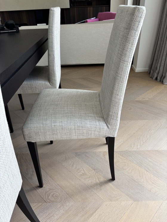 Image 1 of Meridiani dining table + 6 chairs – black oak – Italian design