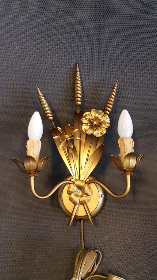 Italienische Hollywood Regency Corn Halls Wandlampe