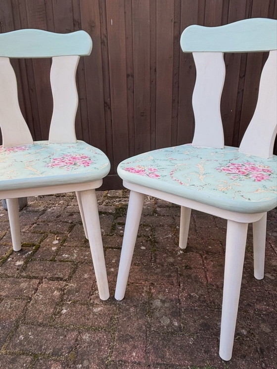 Shabby Shabby Chic Rose Chair, romantic unique piece, Vintage style, Dining chairs, Wood, White (photo 2 of 6)