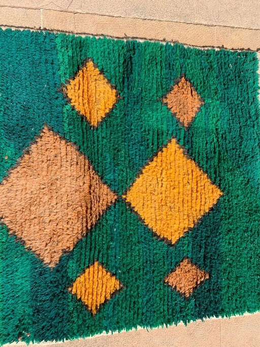 Handgeknüpfter Boujaad-Teppich – Marokkanischer Wollteppich, abstraktes Berber-Design, geometrische (photo 2 of 12)