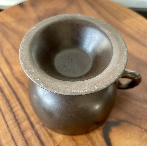 Image 1 of Ensemble de quatre tasses et soucoupes à café en faïence des années 1960 et plat de service