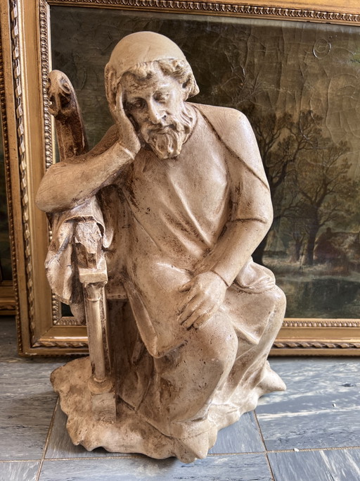 Ancient Vintage Classic Biblical Plaster Sculpture