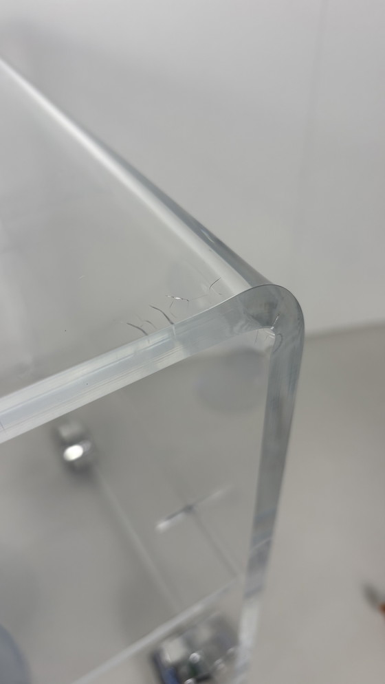 Image 1 of Transparant acryl plexiglas bar cart - audio meubel chroom