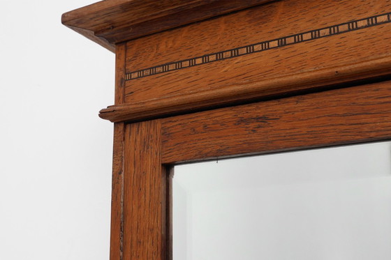 Image 1 of Art Deco Rasier- oder Medizinwandschrank aus Holz mit Spiegel, Belgien 1930er Jahre