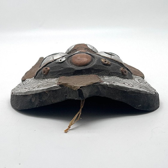 Image 1 of Vintage Nepal/Tibet wandmasker in Bhairava/Mahakala-stijl – hout en metaal