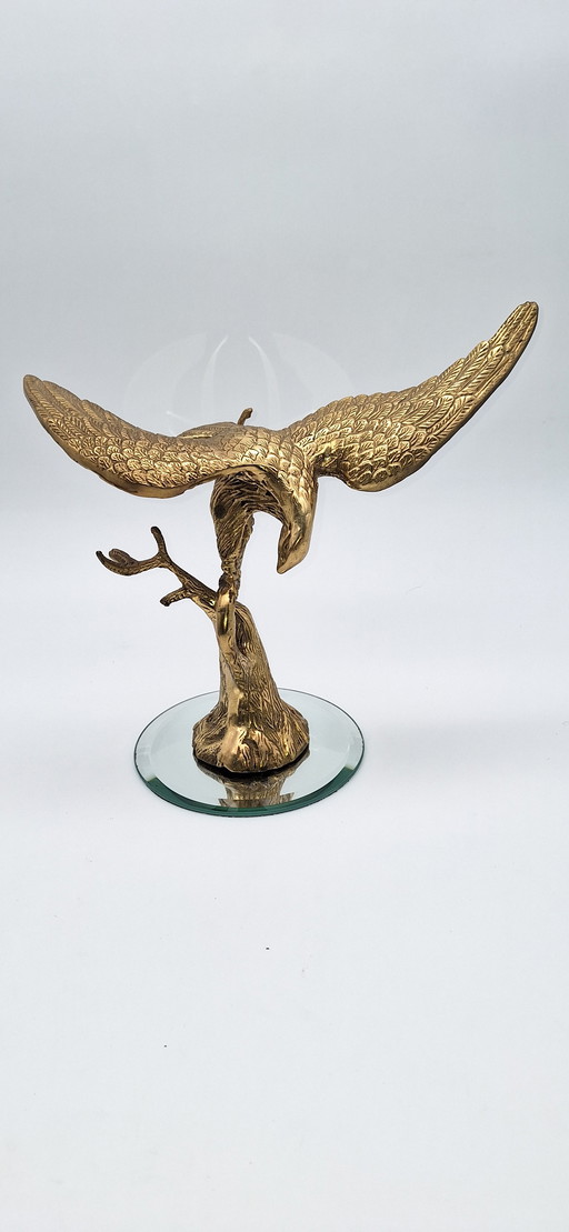 Image, Aigle en laiton se posant sur une branche

- 26 cm - Laiton