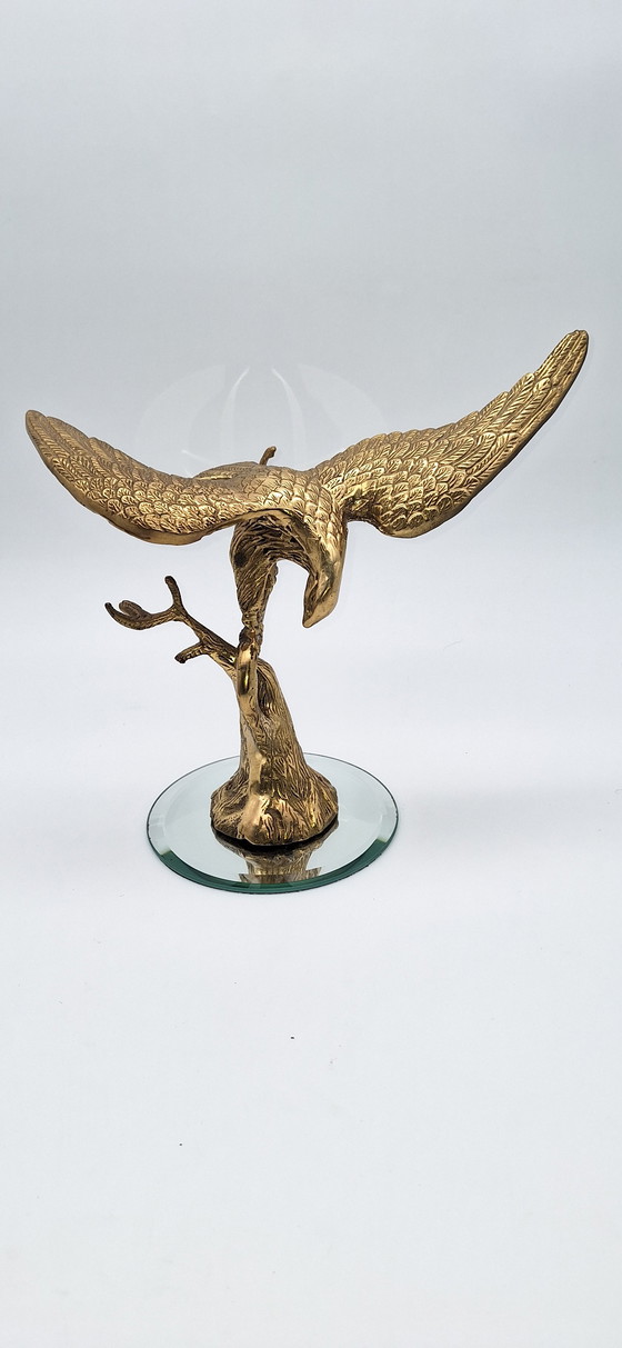 Image 1 of Image, Aigle en laiton se posant sur une branche

- 26 cm - Laiton