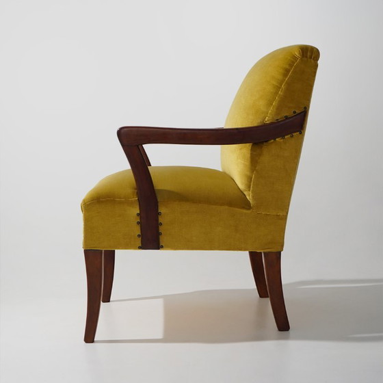 Image 1 of Par de sillones de terciopelo, década de 1950.