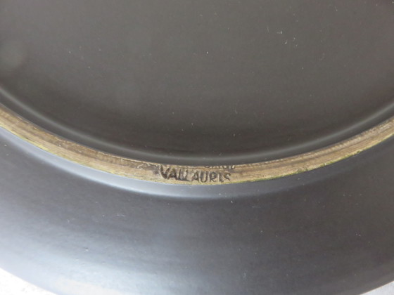 Image 1 of André Baud, Vallauris, Grand Plat En Céramique, Faïence Émaillée, Signé, 50's
