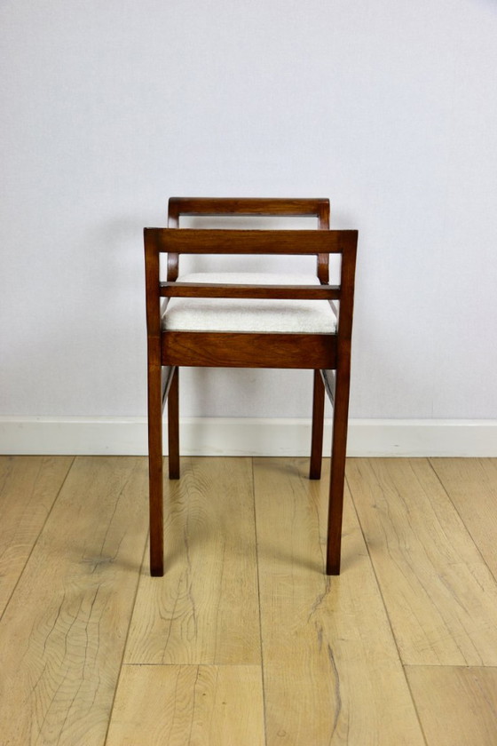 Stool Seat White-Cream Velvet Fabric Oak Art Deco – Axel Concept, Wood (photo 4 of 6)