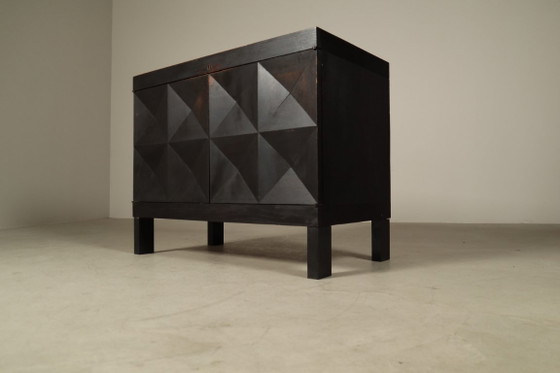 Jean Batenburg für MI Brutalistischer Getränkeschrank aus Ebonisiertem Eichenholz, Belgien, 1960er – Wood (photo 8 of 16)
