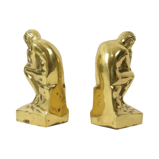 Image 1 of Italienische Messing-Buchstützen Der Denker