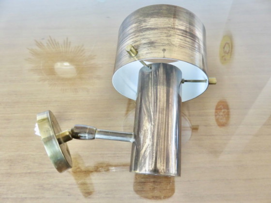 Image 1 of Dänische Wandleuchte aus massivem Messing, Jo Hammerborg, 1970